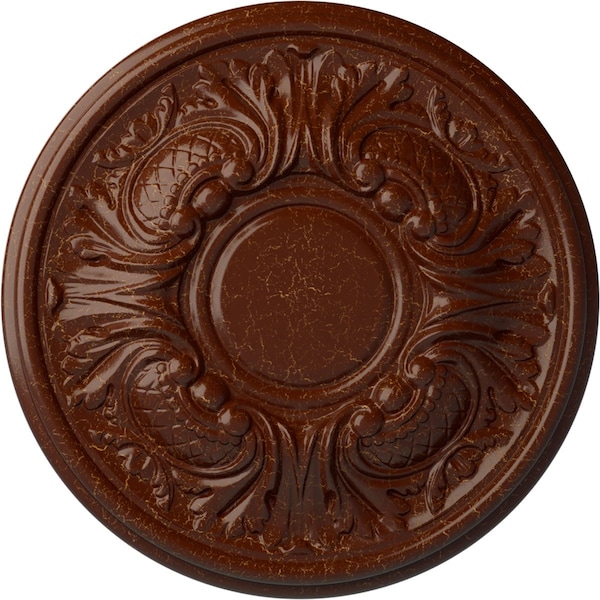 Ekena Millwork Wakefield Ceiling Medallion (Canopies up to 3 5/8"), 11 3/4"OD x 1 1/4"P, Burnished Mahogany Crackle CM11WABMC - main
